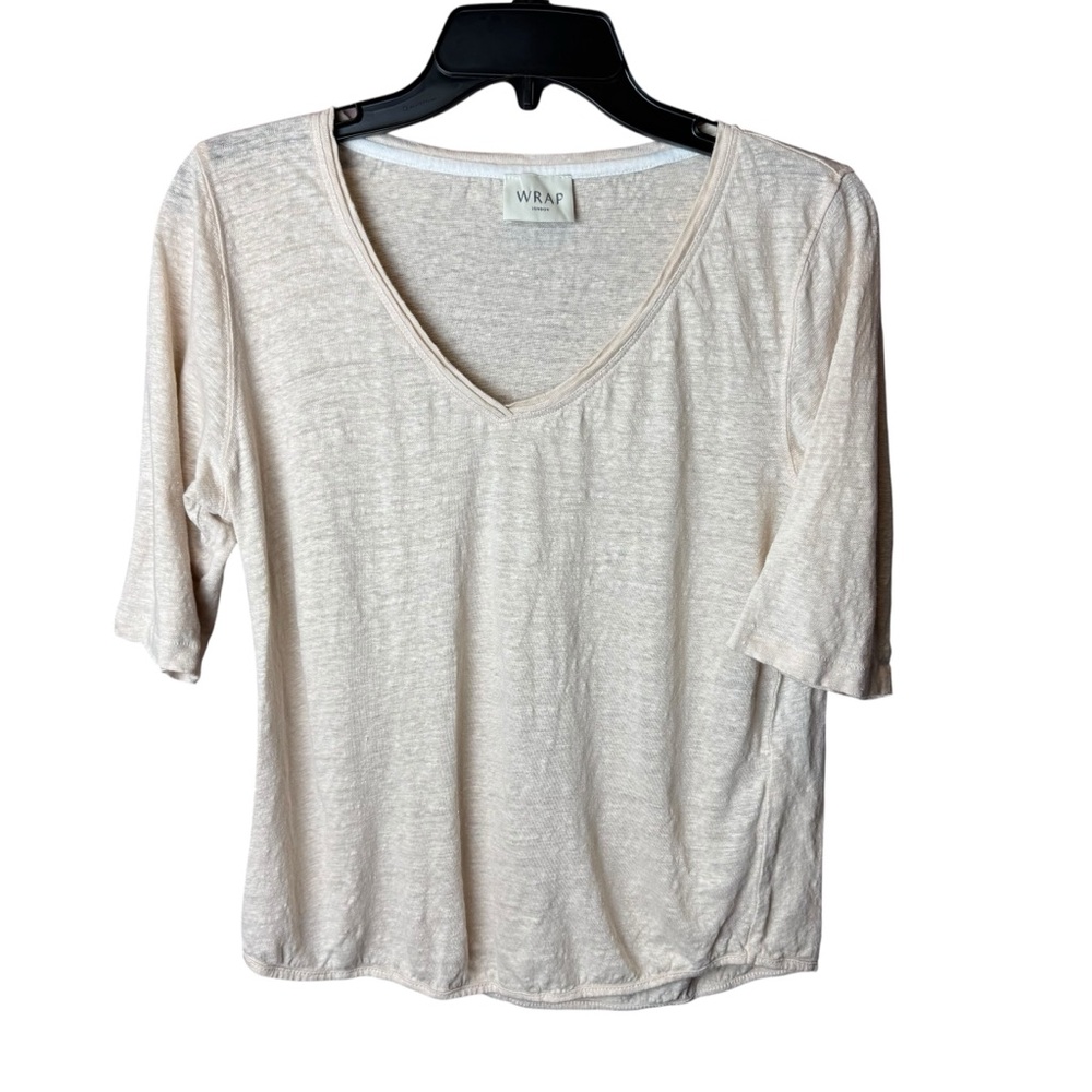 Wrap London Cream V-Neck Lightweight Blouse